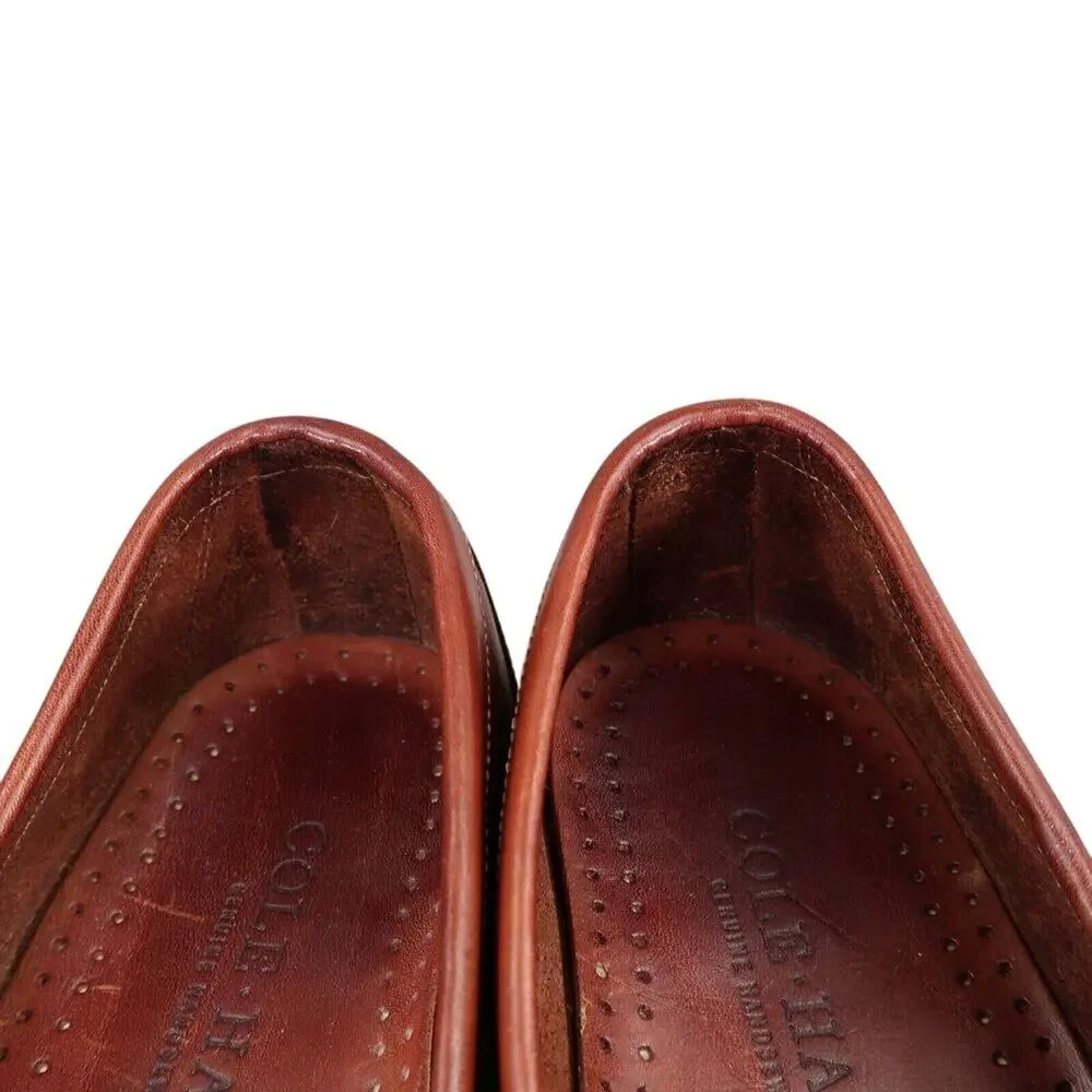 Cole Haan Shoes Mens 8.5 Loafers Leather Buckle Strap Moc Toe Handsewn Slip On